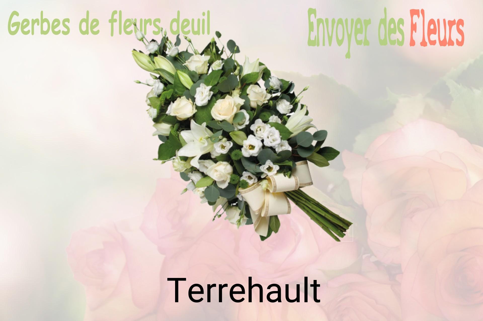 Gerbe de fleurs de deuil livrée à Terrehault
